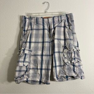 Lee Dungarees Cargo Shorts - Blue/White - Size 32